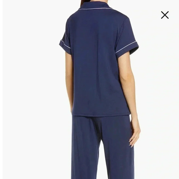 [Nordstrom] NWT Moonlight Crop Pajamas - XS Navy Peacock - Picture 4 of 5
